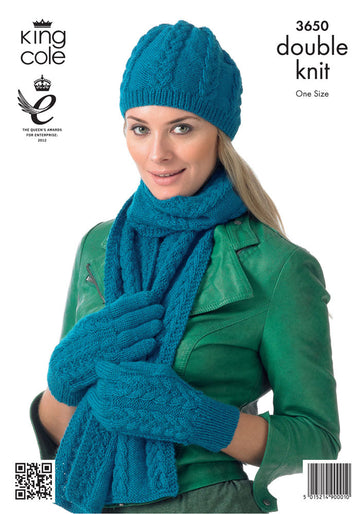Hats, Scarves & Gloves in King Cole Merino Blend DK - 3650 - Leaflet