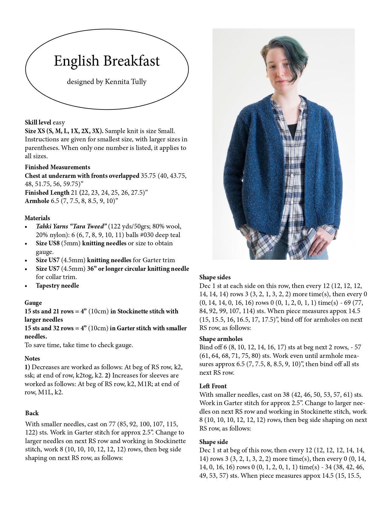 Wildflowerknits English Breakfast Cardigan Knitting Pattern