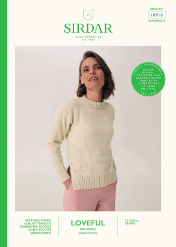 Mushroom Gill Hem Sweater in Sirdar Loveful 100% Bio Blend - 10910 PDF