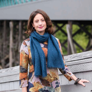 Churchmouse Studio AlexandraÃ¢â‚¬â„¢s Airplane Scarf in Rowan Kidsilk Mohair