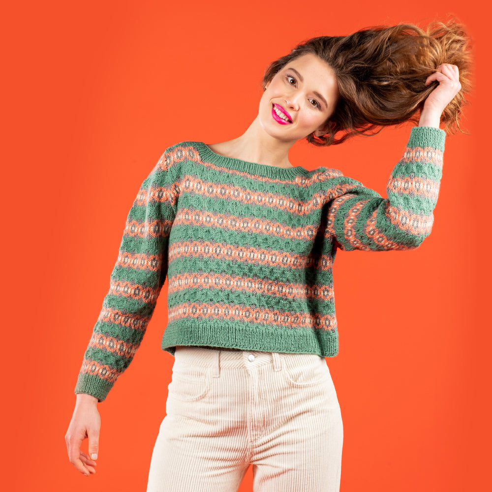 Paintbox Yarns Diamond Fairisle Sweater Knitting Pattern