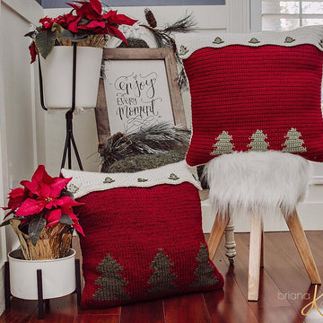 Farmhouse Truck Knit Pillow Cover