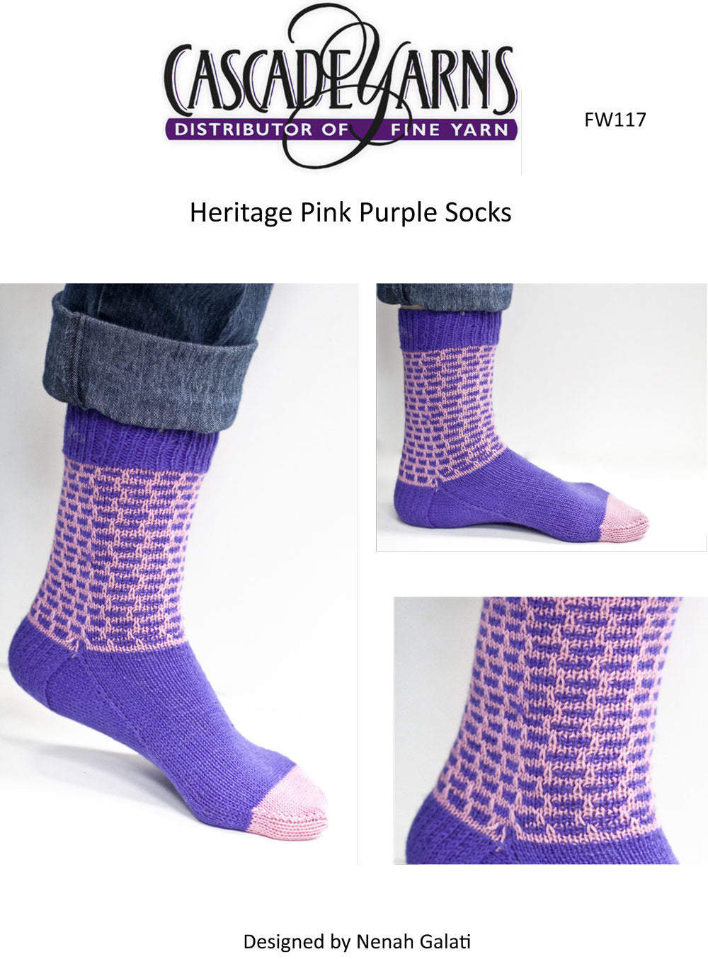 Pink Purple Sock Socks Knitting Pattern