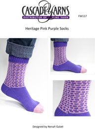 Pink Purple Sock Socks Knitting Pattern