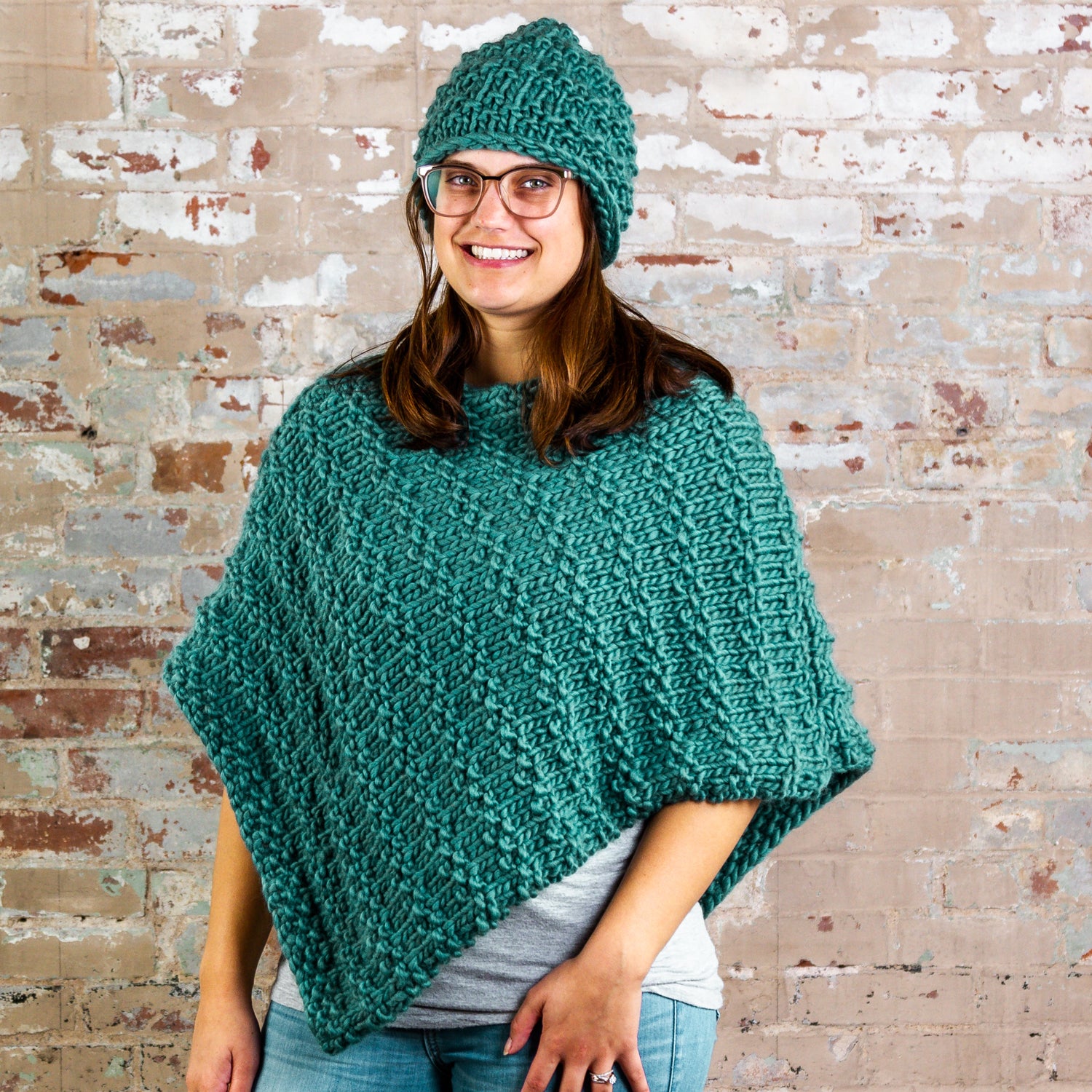Tahki Yarns Pine Creek Hat & Poncho Knitting Pattern