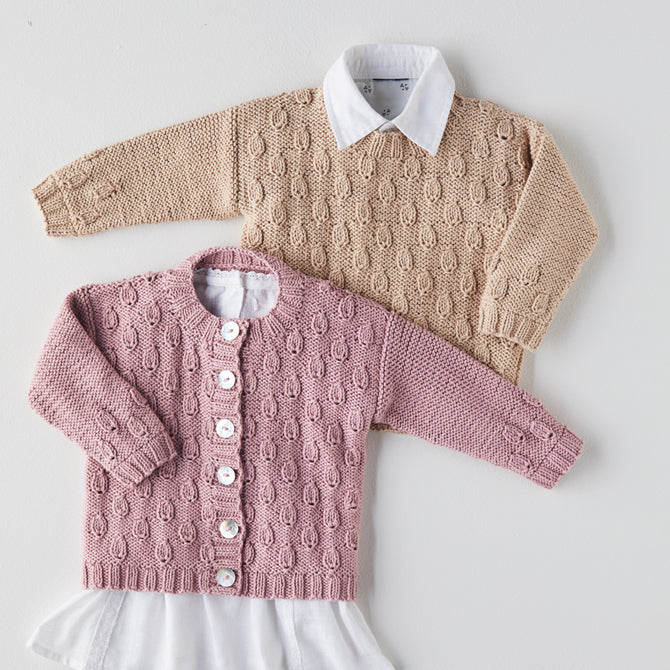 Sirdar Leaf Cardigan and Pullover Knitting Pattern