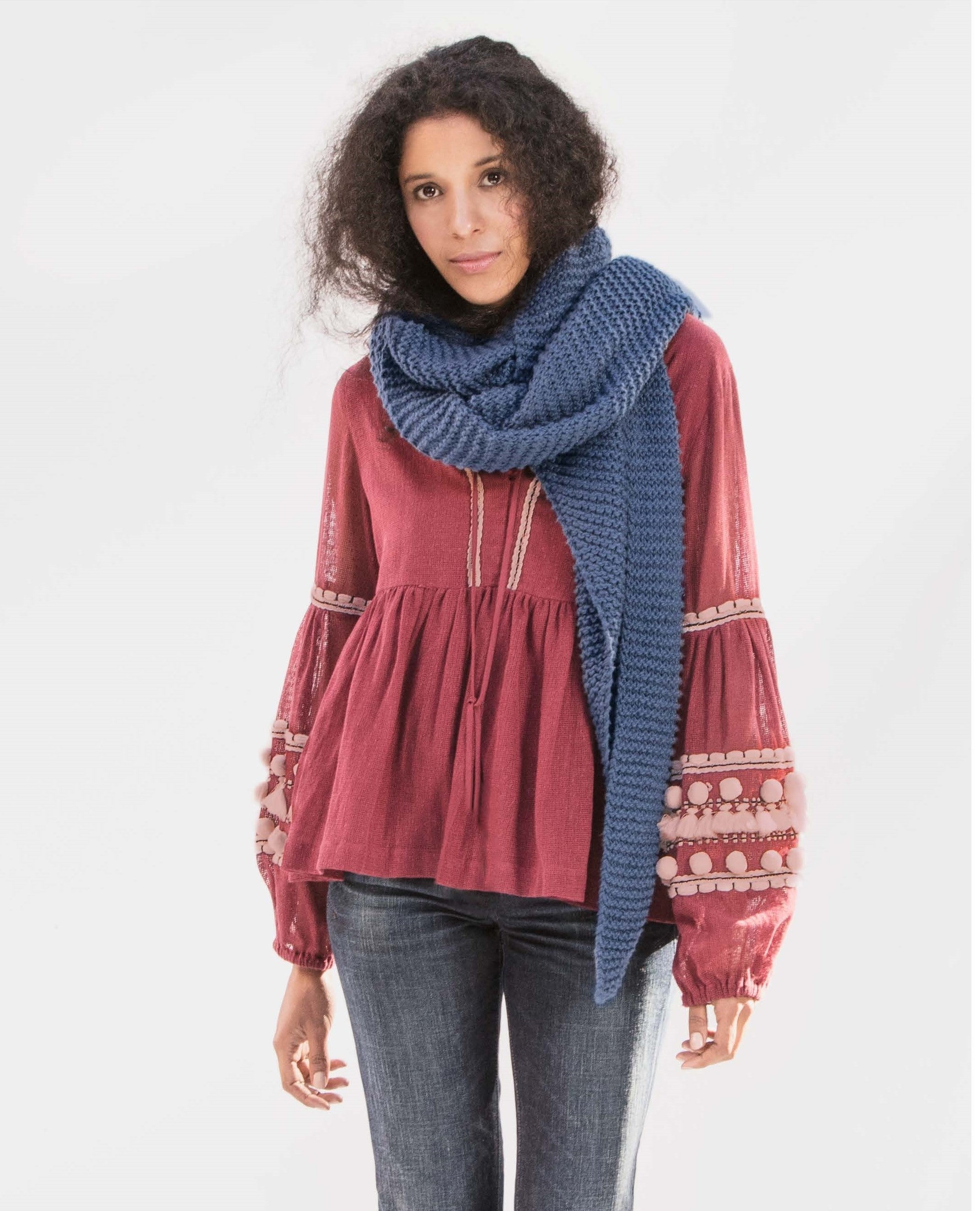 Blue Sky Fibers Waverly Wrap Scarf Knitting Pattern