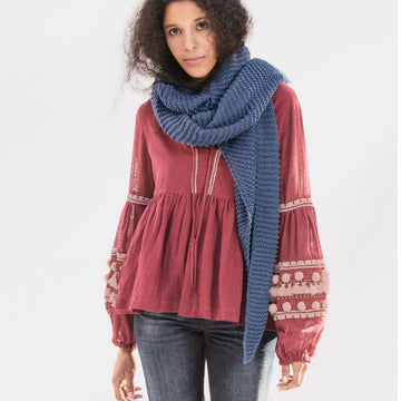 Blue Sky Fibers Waverly Wrap Scarf Knitting Pattern