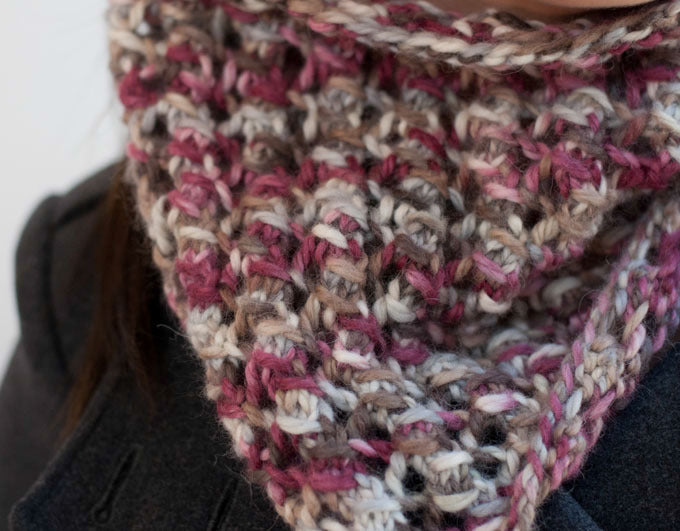 Smock Lace Cowl in Plymouth Yarn Baby Alpaca Grande Hand Dye - F545 - PDF