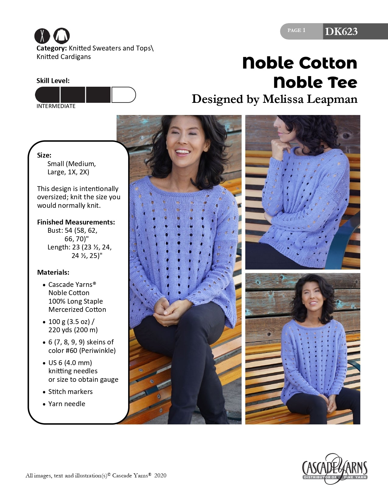 Noble Tee Top Knitting Pattern