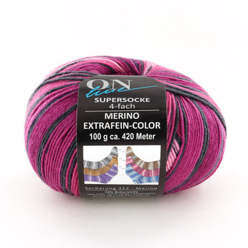 On-Line Supersocke 352 - Merino Extrafine Color Yarn - Merino Wool 4 Ply