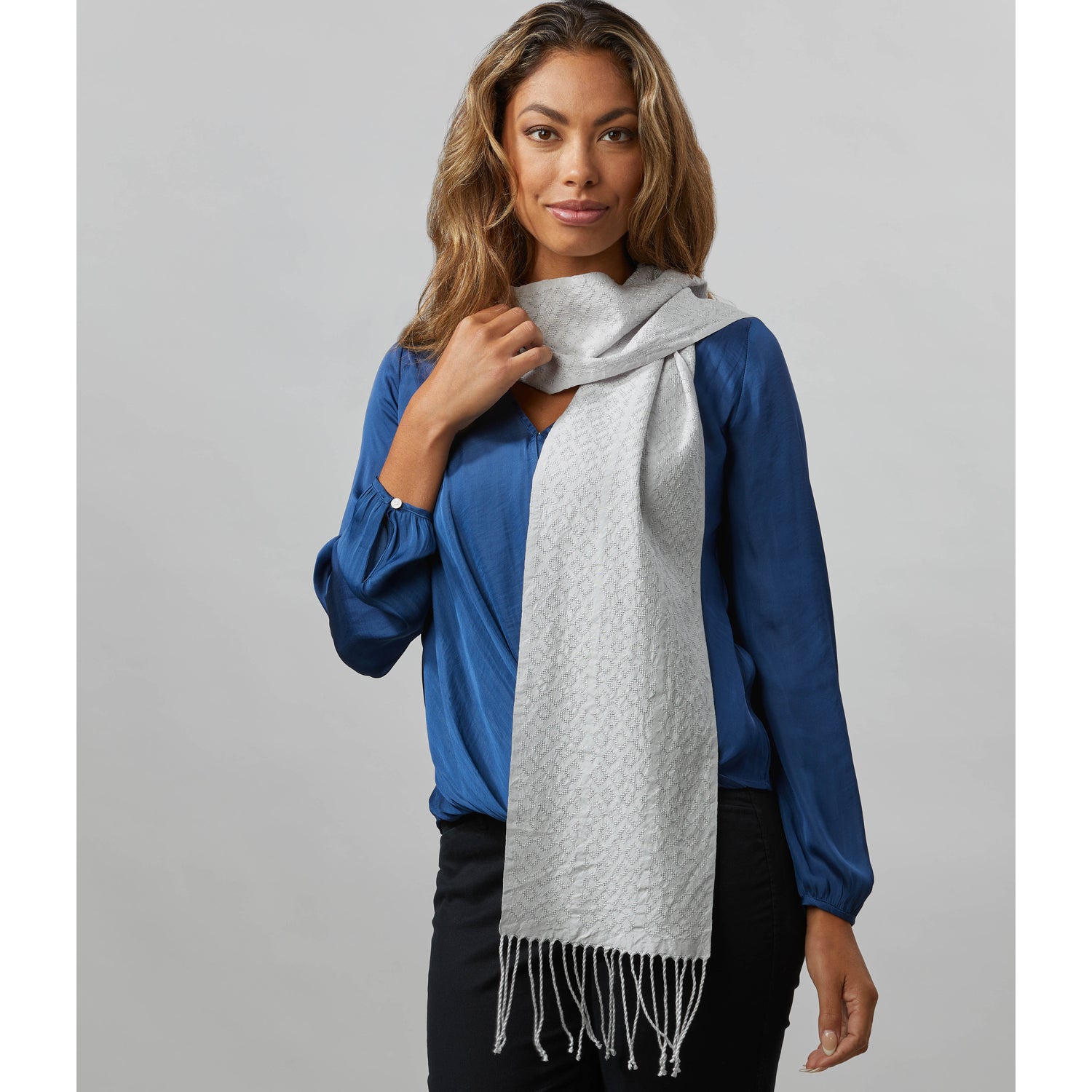 Valley Yarns #250 Silver Snowfall Scarf