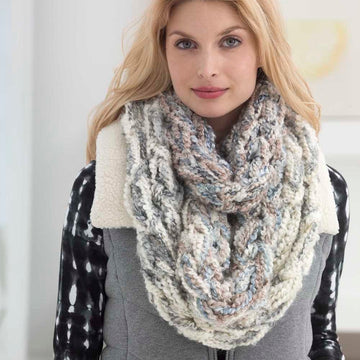 Lush Plush Arm Knit Cowl in Lion Brand Homespun Thick & Quick