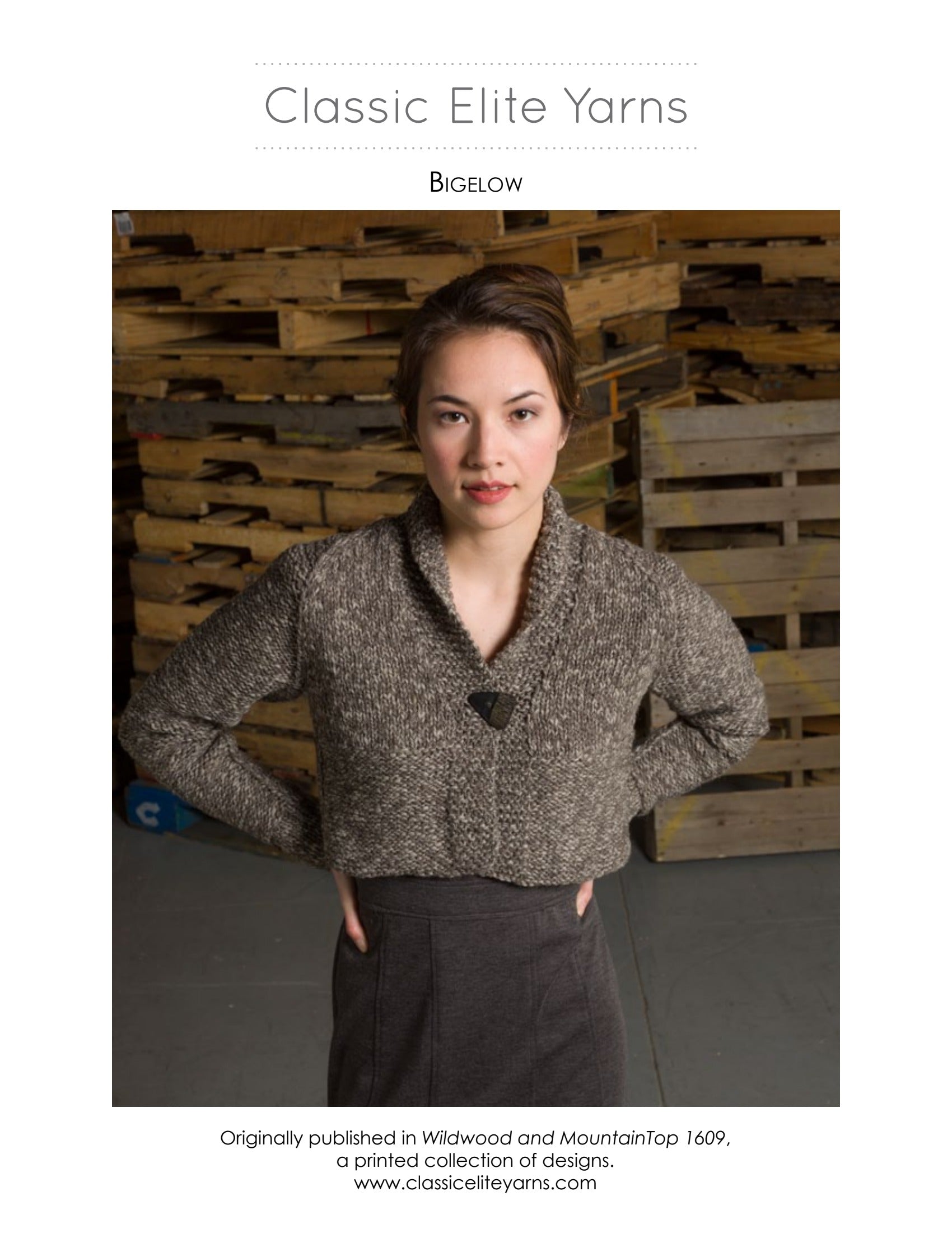 Classic Elite Yarns Bigelow Cardigan Knitting Pattern