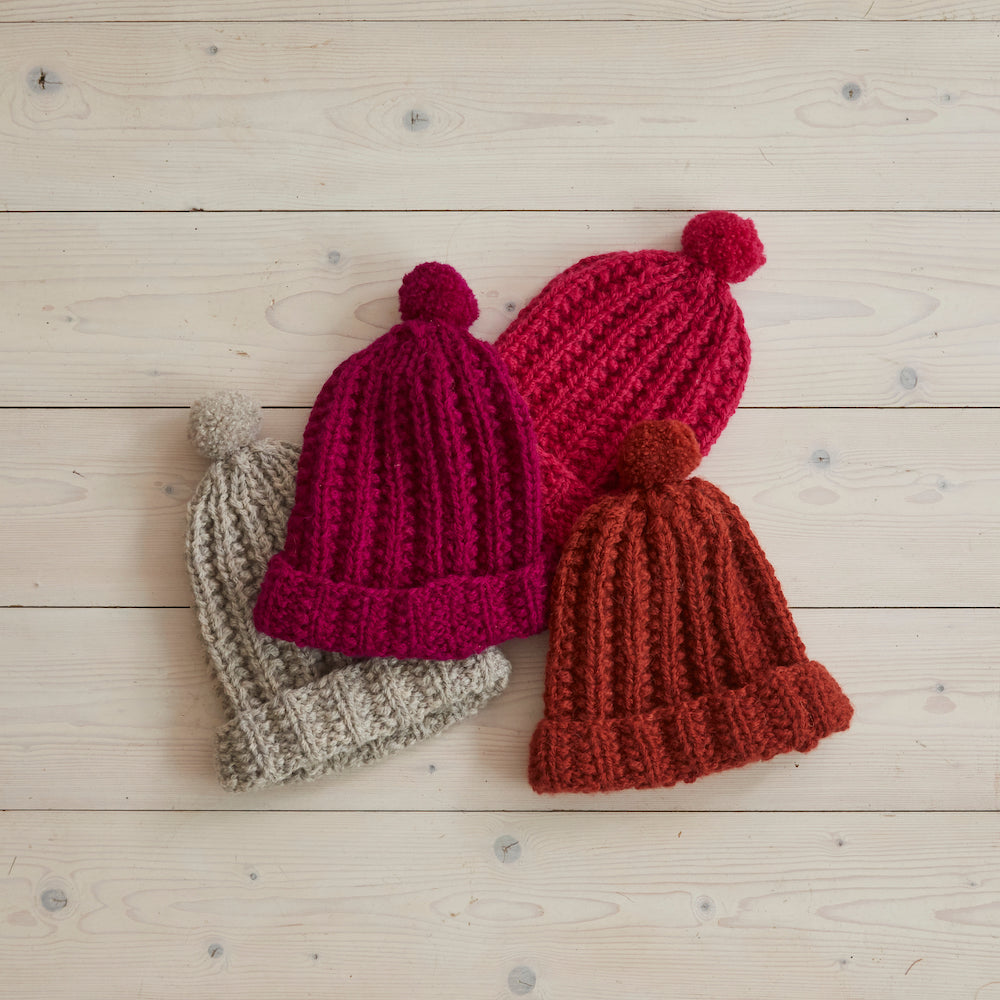 Debbie Bliss Moss Stitch Rib Hat Knitting Pattern