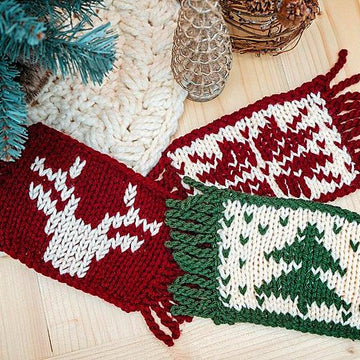Knit Holiday Mug Rug