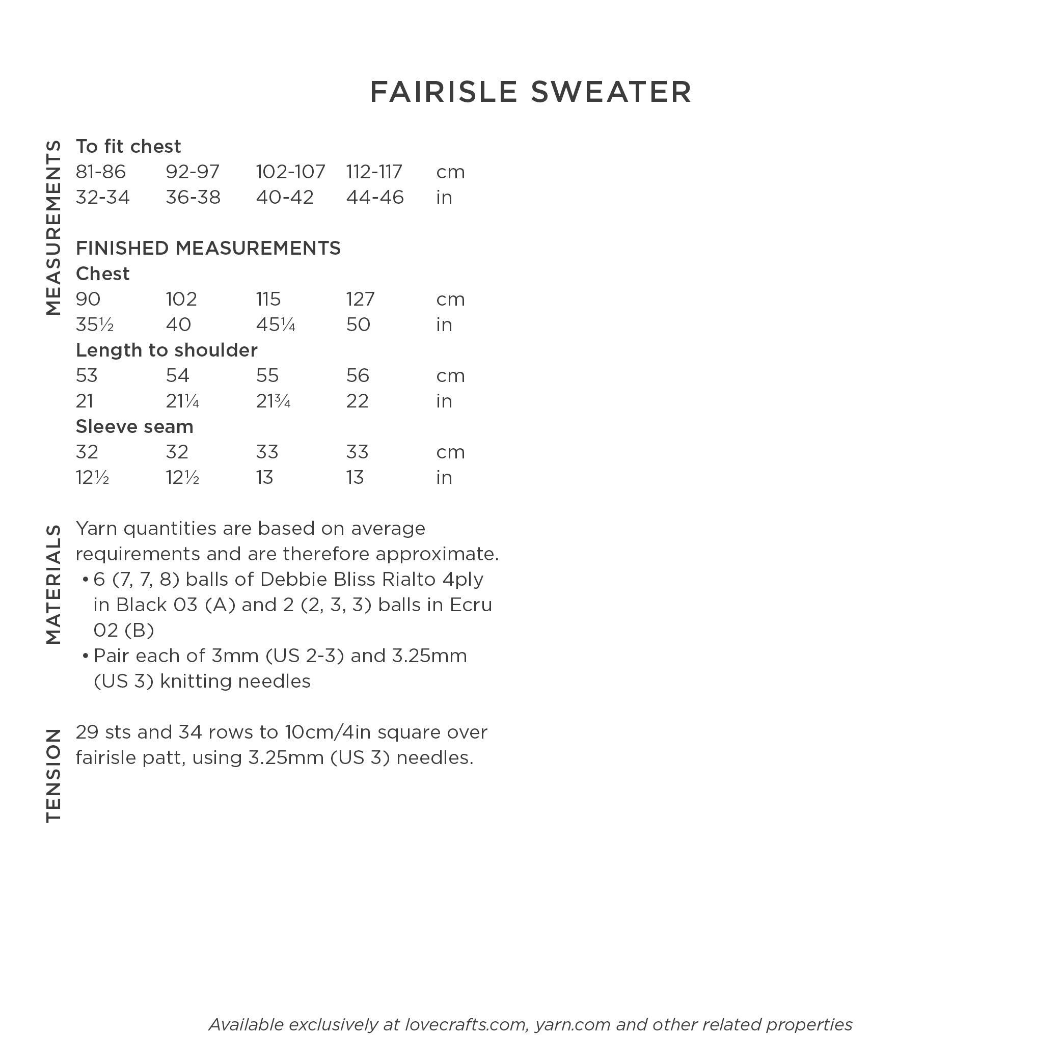 Debbie Bliss Fairisle Sweater Knitting Pattern