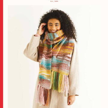 Sirdar Crochet Fringed Scarf Pattern