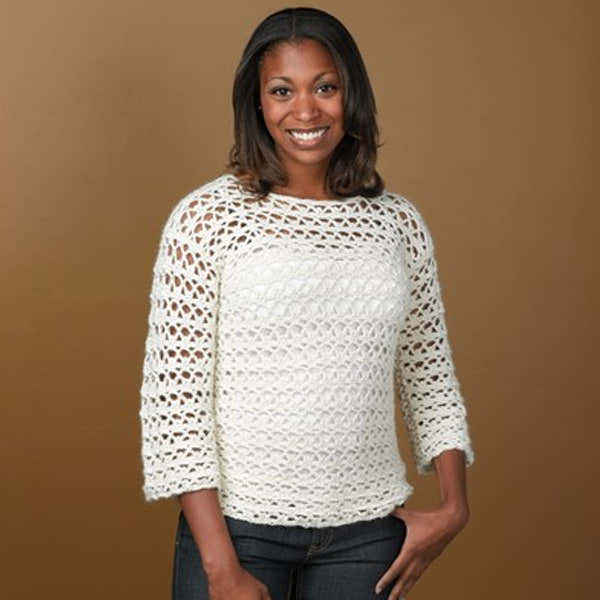 Valley Yarns Arch and Picot Crocheted Pullover Pattern