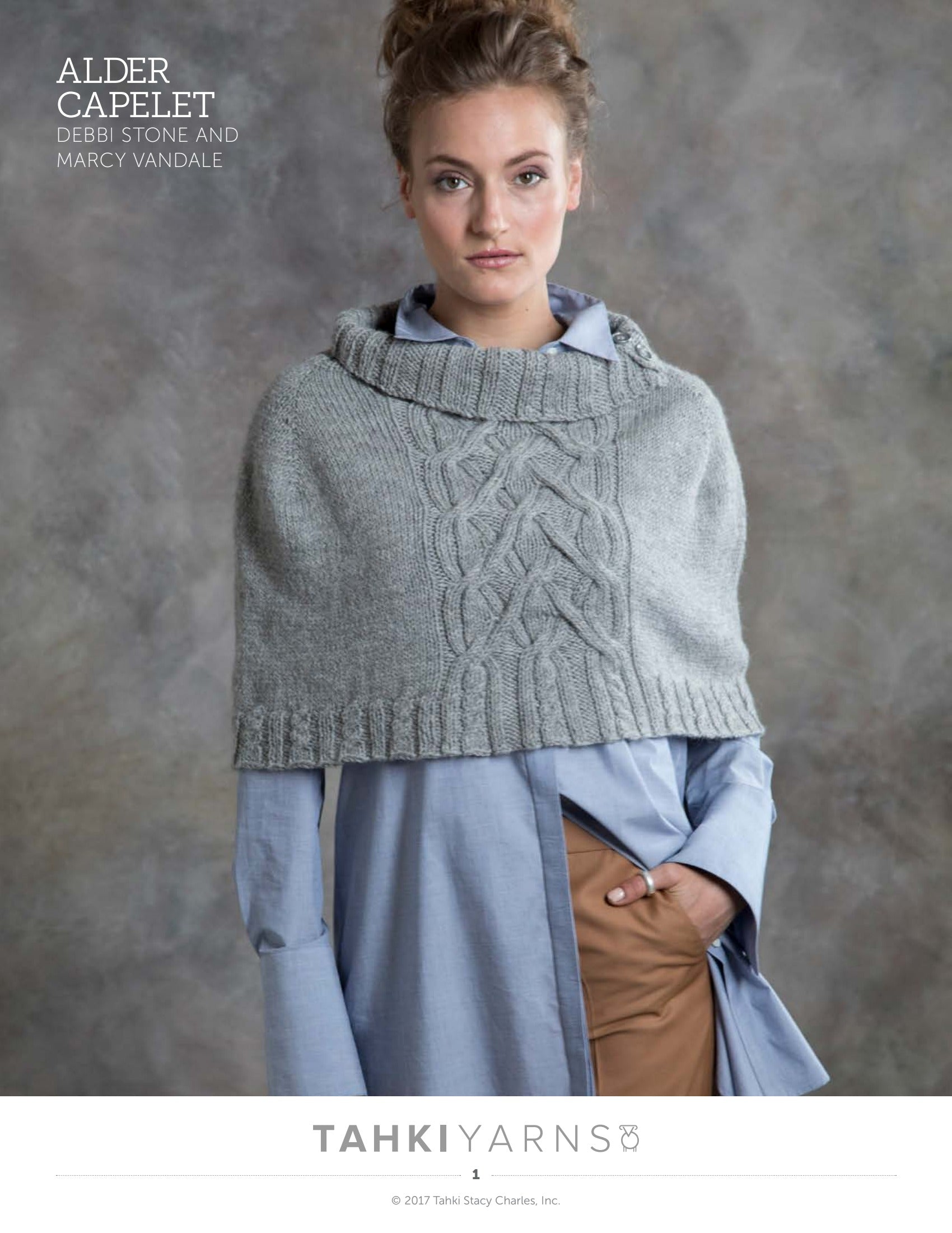 Tahki Yarns Alder Capelet Knitting Pattern