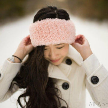 Crochet Faux Fur Mittens & Headband