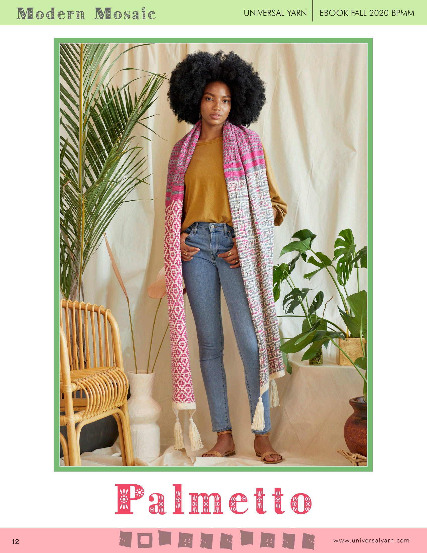 Universal Yarn Palmetto Wrap Knitting Pattern