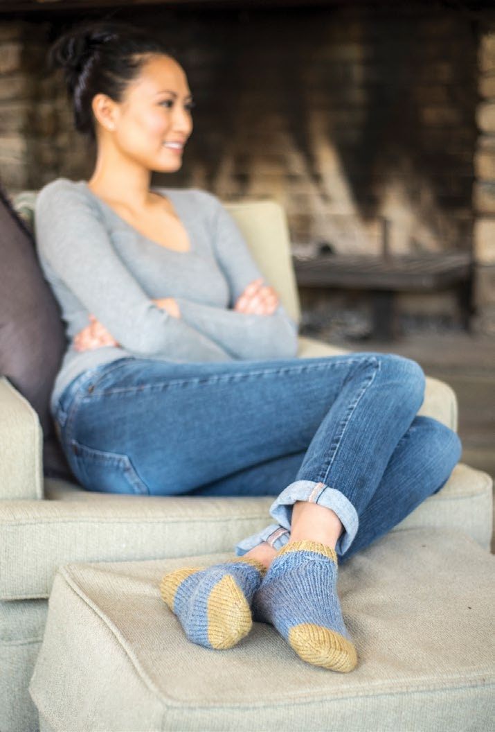 Berroco Hartland Slipper Socks Knitting Pattern