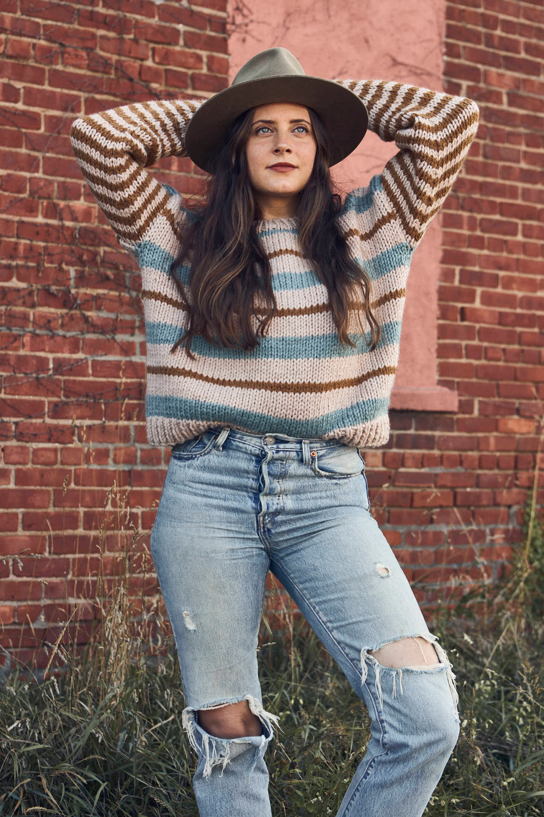 Easton Striped Pullover Jumper Knitting Pattern