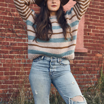 Easton Striped Pullover Jumper Knitting Pattern