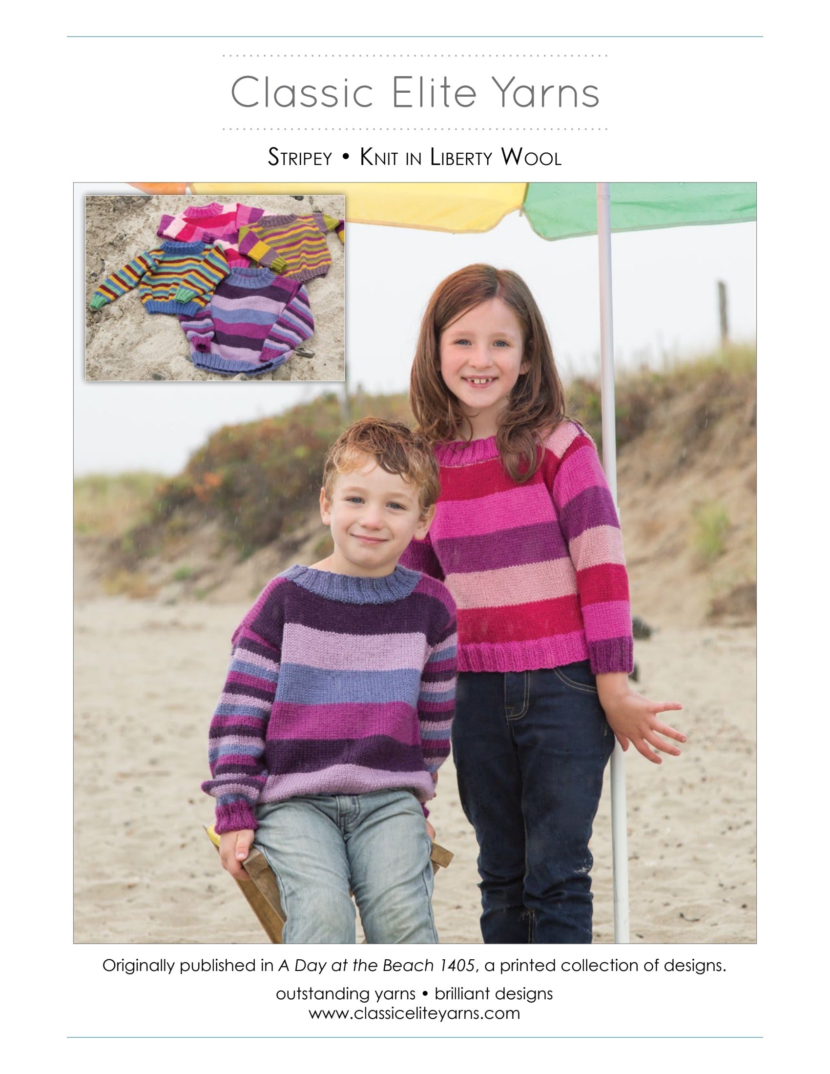 Classic Elite Yarns Stripey Jumper Knitting Pattern