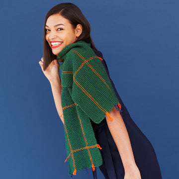 Paintbox Yarns Tasseled Tartan Scarf Knitting Pattern