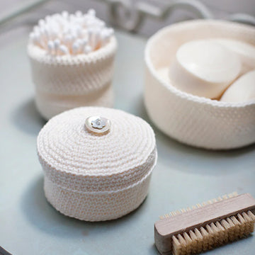 Churchmouse Studio Crocheted Baskets in Rowan Handknit Cotton/allhemp 6