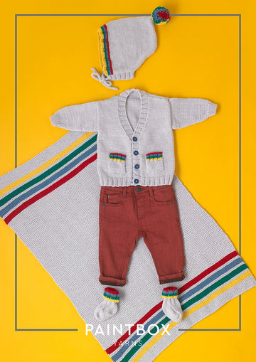 Paintbox Yarns Color Me Happy Layette Booties Knitting Pattern