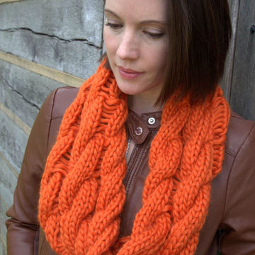Cable Drop Stitch Cowl in Plymouth Yarn Galway Roving - F591 - PDF