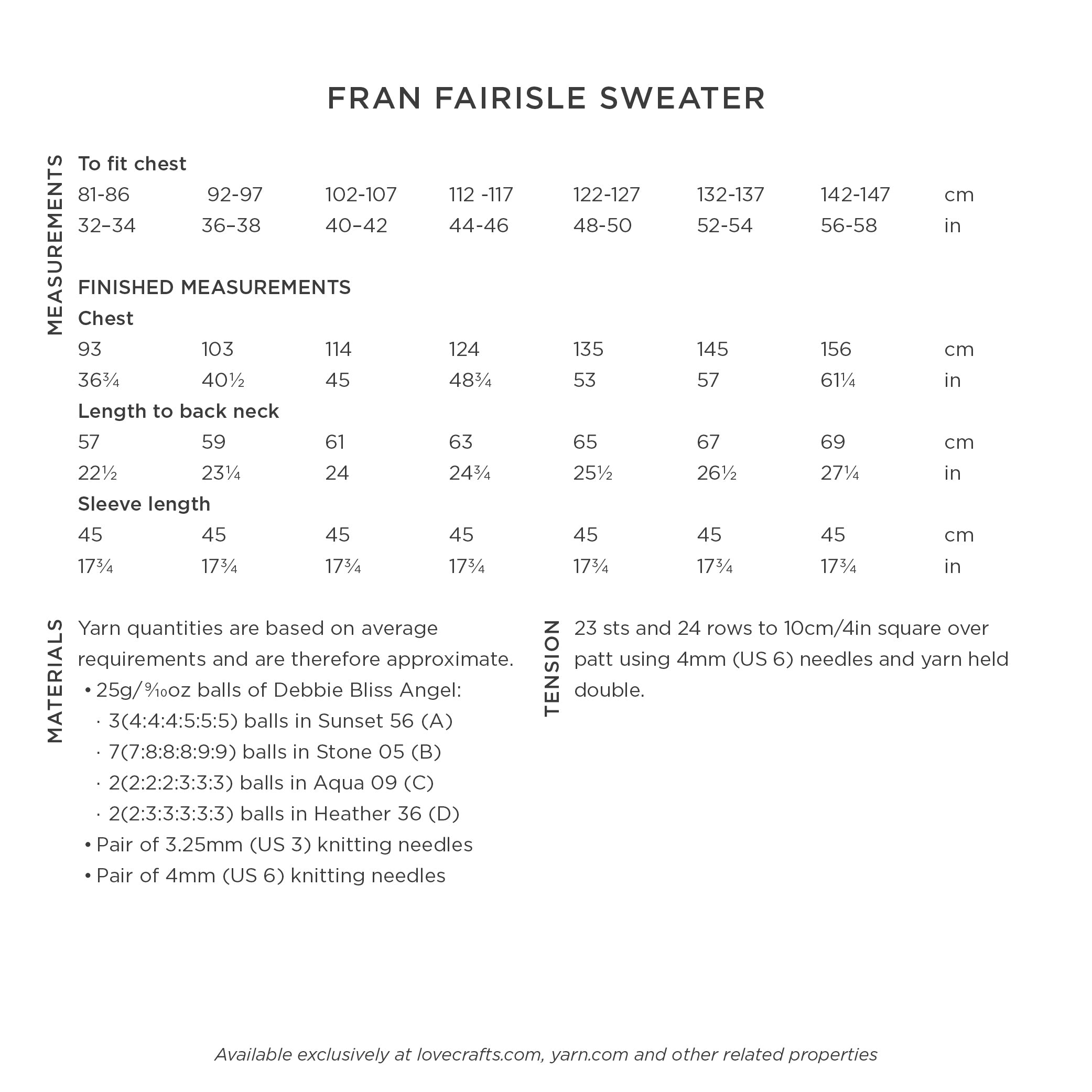Debbie Bliss Fran Fairisle Sweater Knitting Pattern