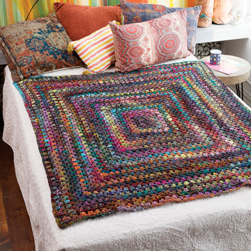 Noro Big Granny Afghan Blanket Crochet Pattern