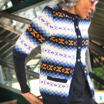 Cascade Yarns DK Women's Retro Fair Isle Cardigan Knitting
