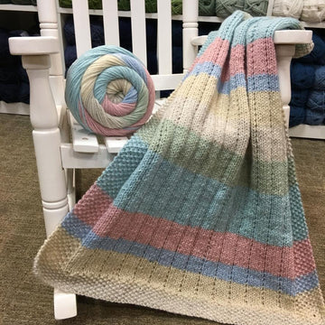 Plymouth Yarn Vertical Lines Baby Blanket Knitting Pattern