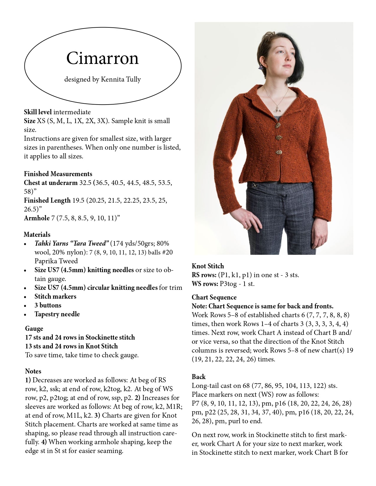 Wildflowerknits Cimarron Cardigan Knitting Pattern