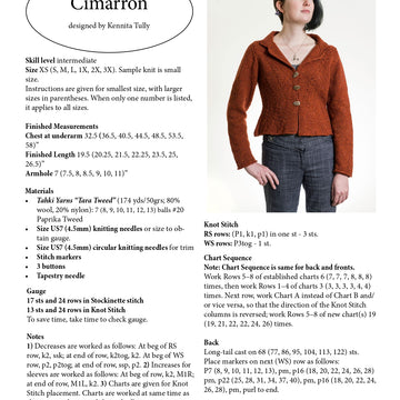 Wildflowerknits Cimarron Cardigan Knitting Pattern