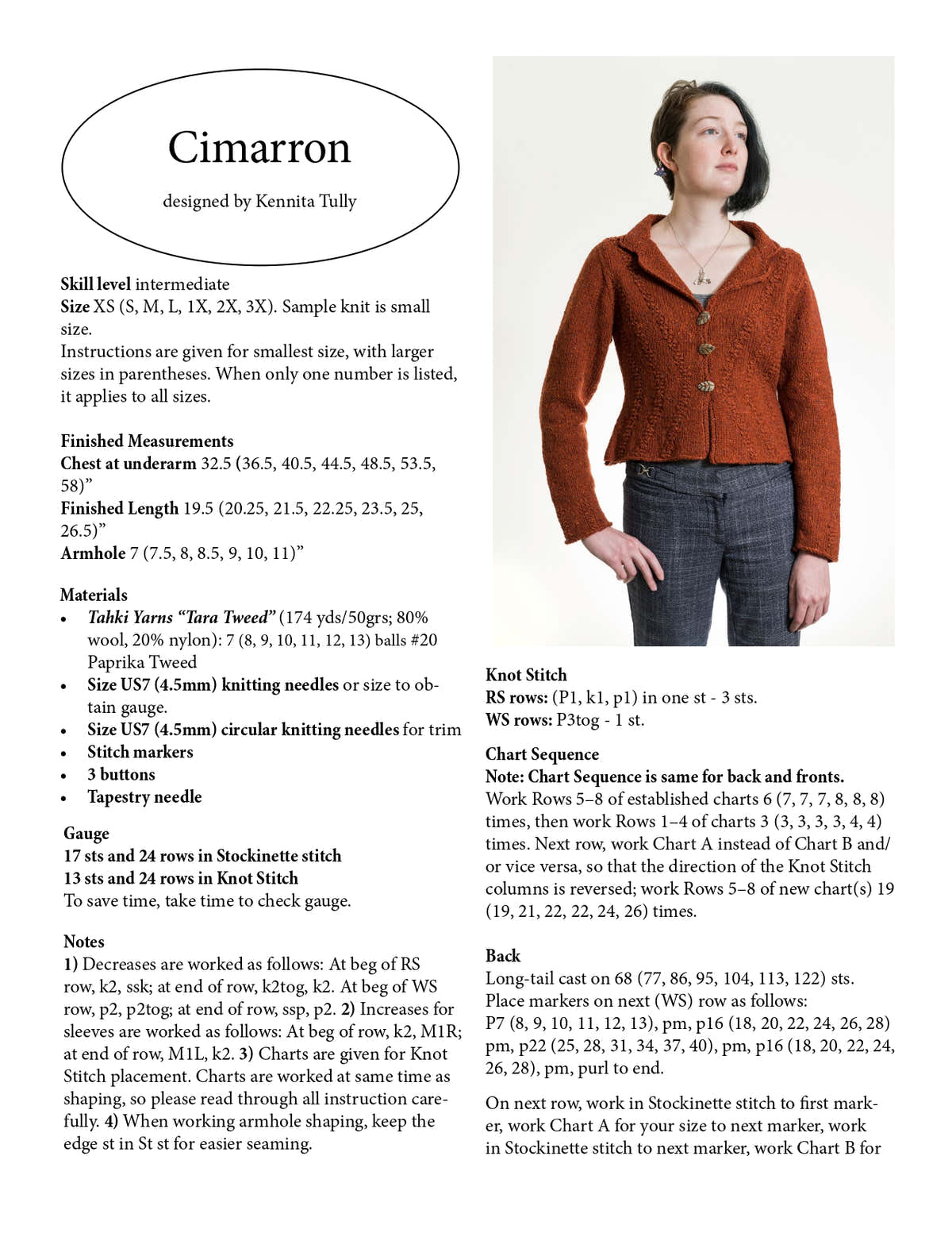 Wildflowerknits Cimarron Cardigan Knitting Pattern