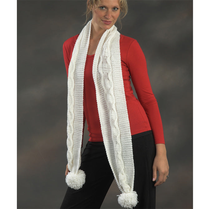 Plymouth Yarn 2152 Cabled Scarf Knitting Pattern