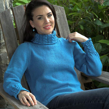 Plymouth Yarn Women's Cable Detail Pullover Knitting Pattern