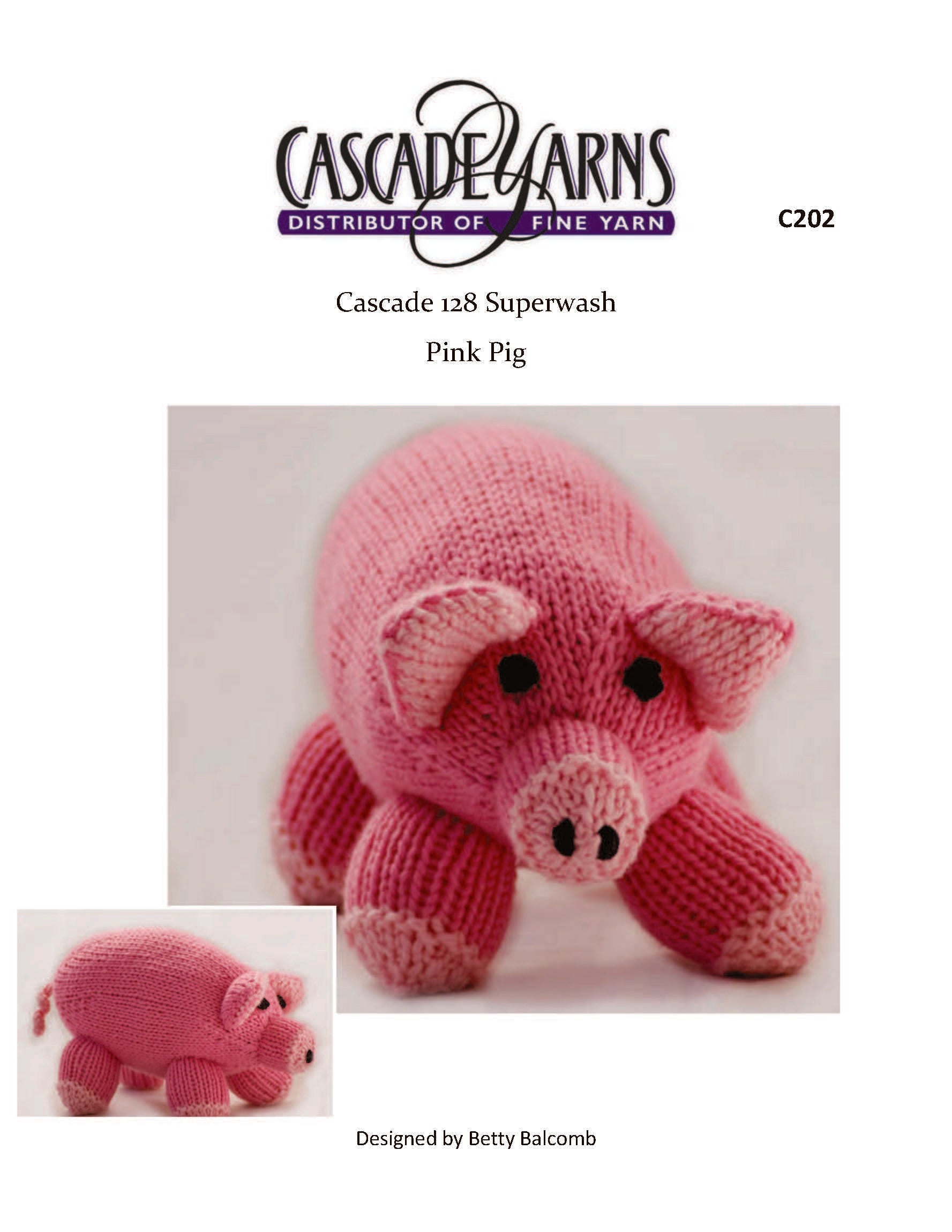 Cascade Yarns Pink Pig Toy Knitting Pattern