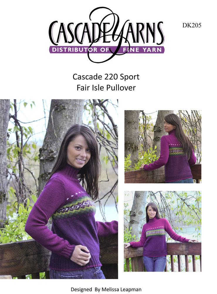 Cascade Yarns DK Fair Isle Pullover Jumper Knitting Pattern