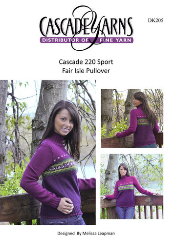Cascade Yarns DK Fair Isle Pullover Jumper Knitting Pattern