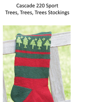 Trees, Trees, Trees Stocking Socks Knitting Pattern