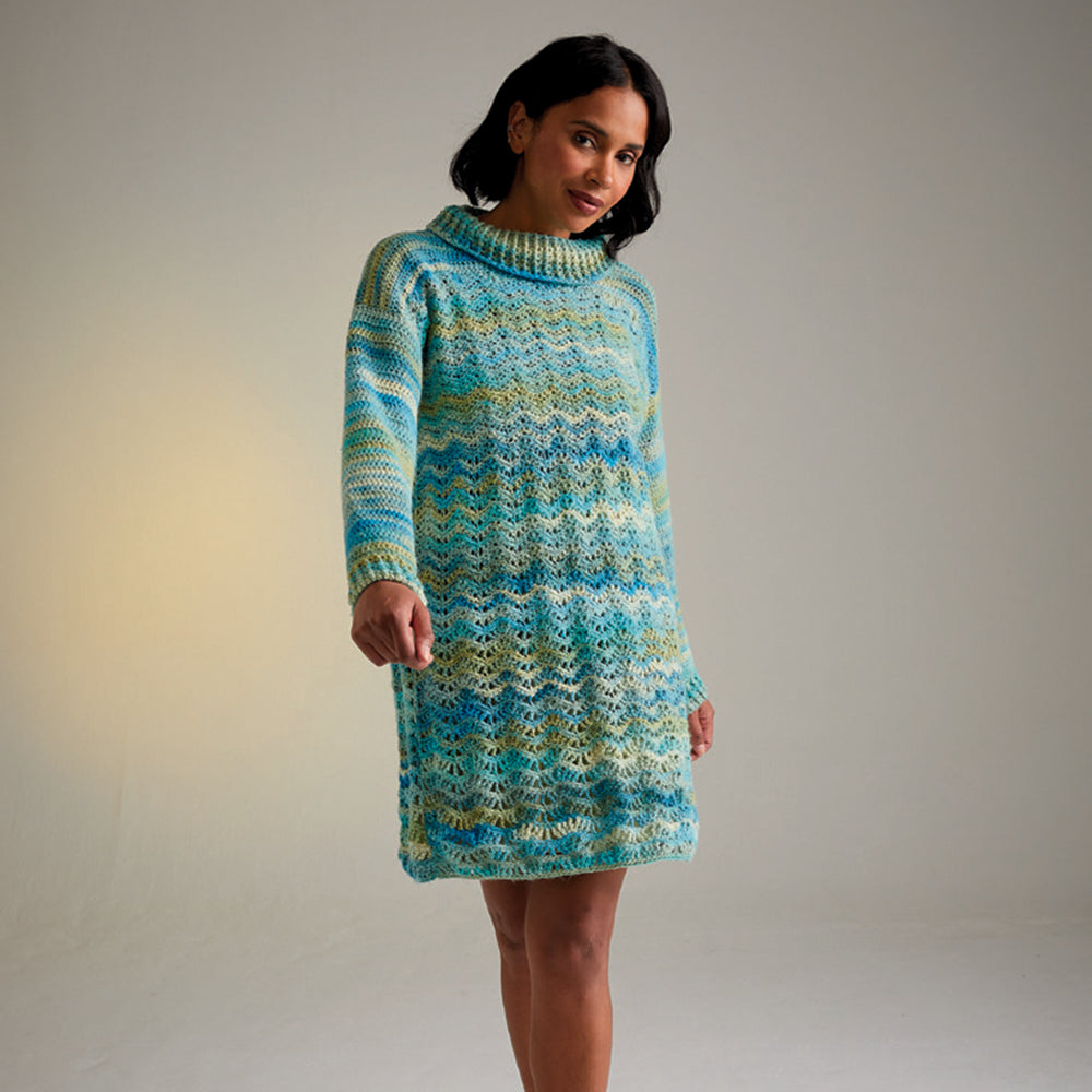 Sirdar Wildflower Roll Neck Dress Crochet Pattern