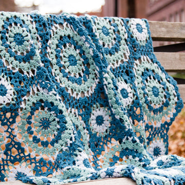 Valley Yarns WEBS Lace Motif Afghan Crochet Pattern