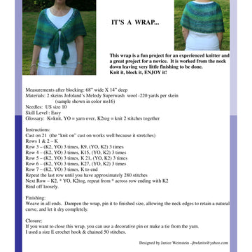 Jojoland It's A Wrap Knitting Pattern
